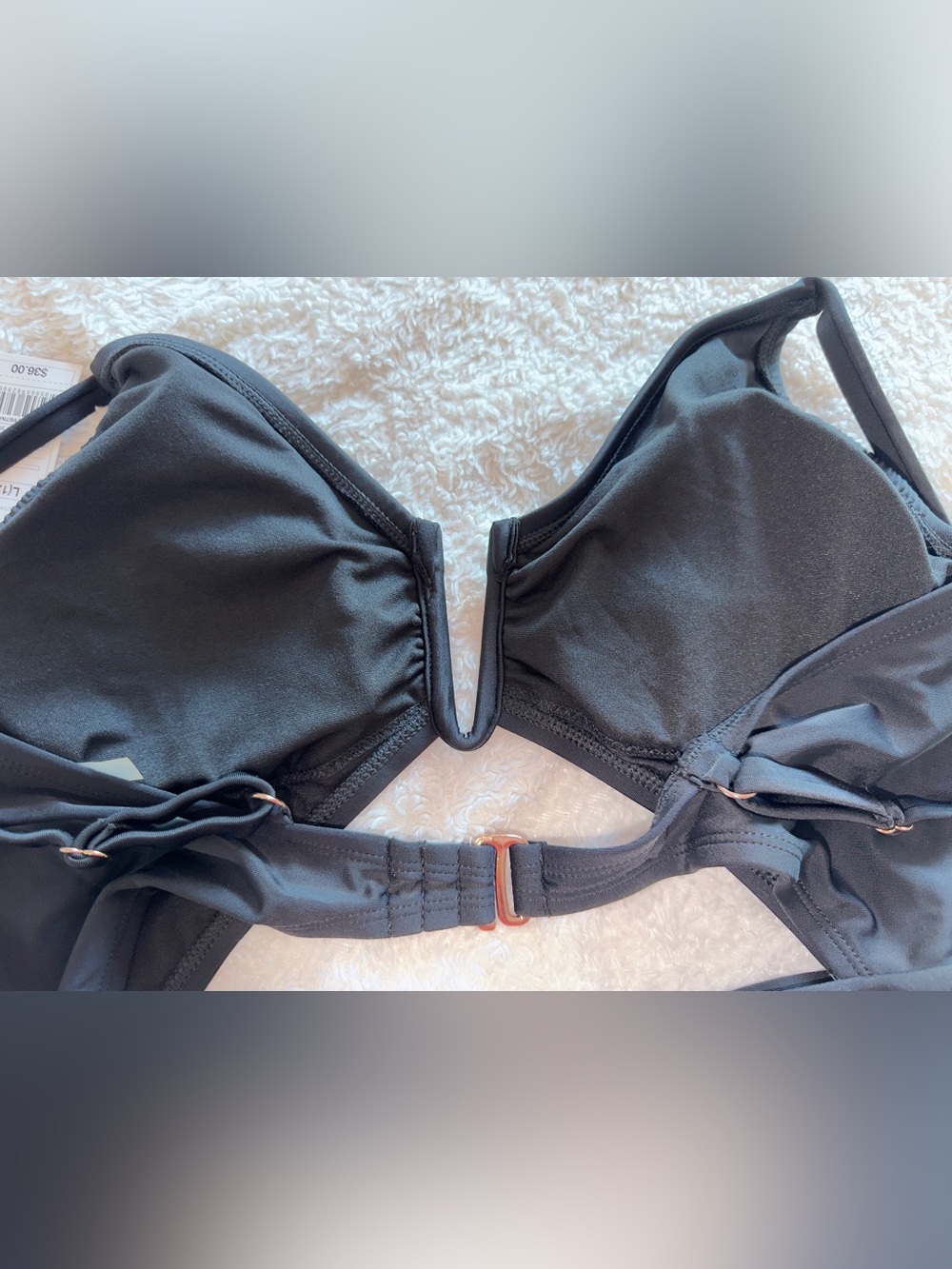 Black front Cutout Low Coverage One-Piece Swimsuit - Picture 6 of 9